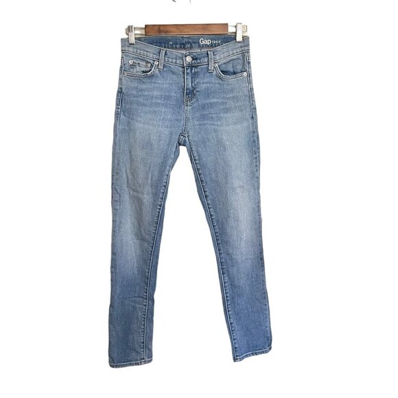 GAP 1969 Womens Blue Light Wash Pockets High Rise Skinny Jeans Size 25 - Picture 1 of 7